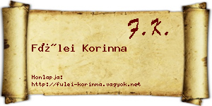 Fülei Korinna névjegykártya